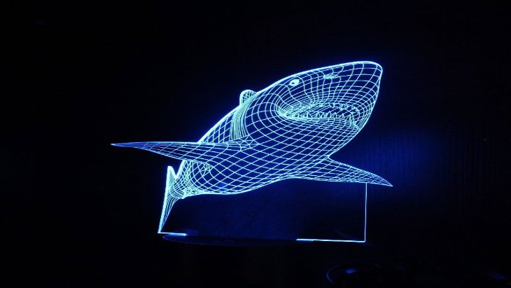 shark hologram light