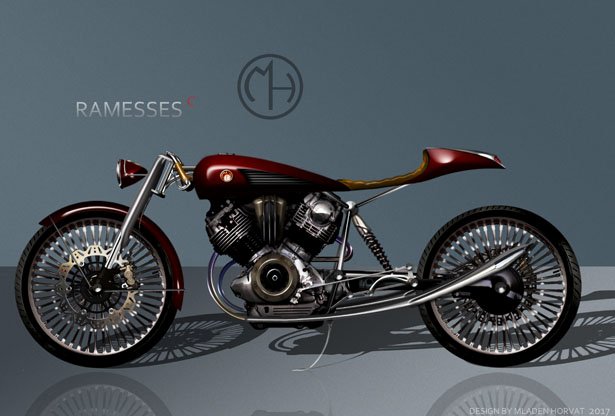 Concept Cafe Racer Wth V Twin Engine